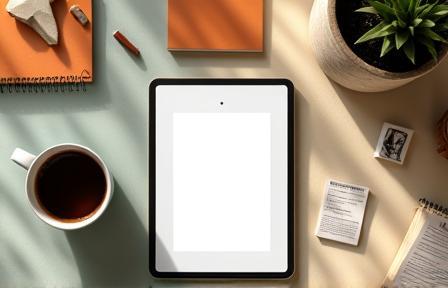 E-posta bülteni konsepti, kahve, tablet ve yaratıcı eskizlerle