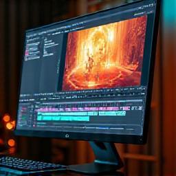 Stüdyo monitöründe hareketli grafik proje örneği